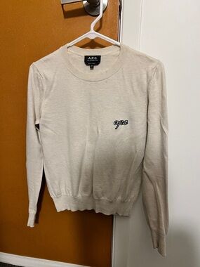 A.P.C. Off-White Crewneck with Script Logo
